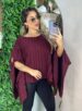 blusa capa tricô bordo