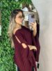 blusa capa tricô bordo