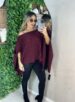 blusa capa tricô bordo