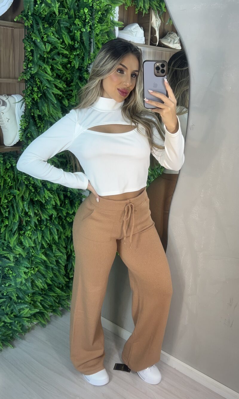 calça modal frantieska bege calça modal frantieska bege