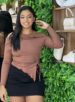 blusa manga longa celeste marrom