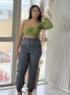 calça jogger alfaiataria bia cinza