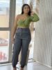 calça jogger alfaiataria bia cinza