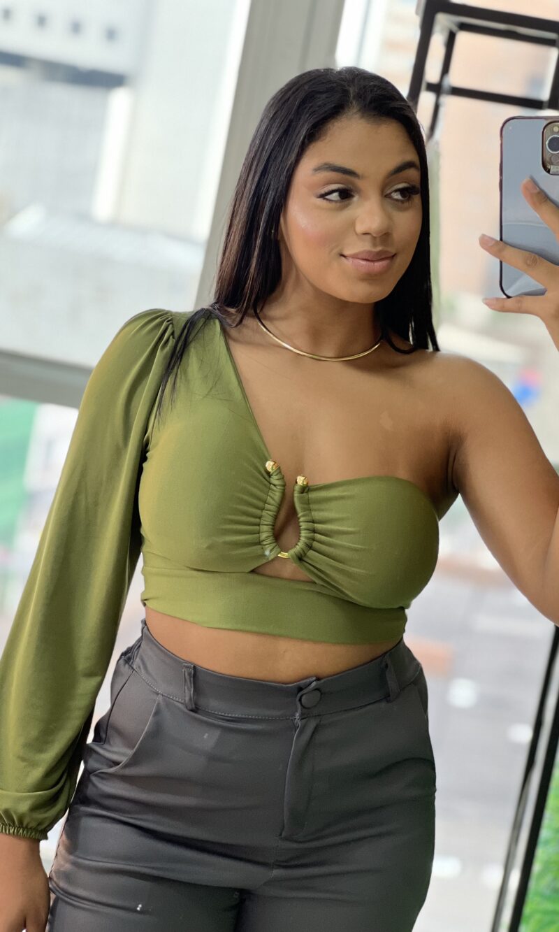 cropped manga longa rafa verde