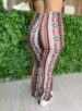 calça flare amara estampado marrom