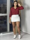 saia com short courino off white