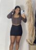 cropped manga longa lunely marrom