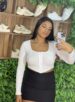 cropped manga longa lunely branco