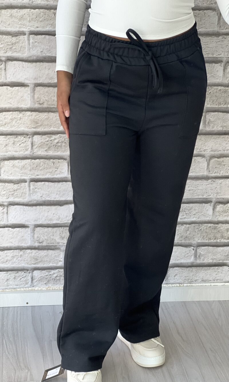 calça pantalona moletom cecília preto calça pantalona moletom cecília preto