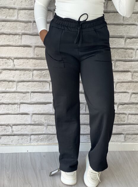 calça pantalona moletom cecília preto