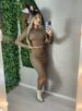 conjunto midi manga longa juju marrom