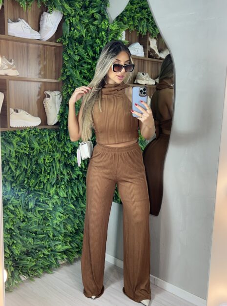conjunto celinha marrom