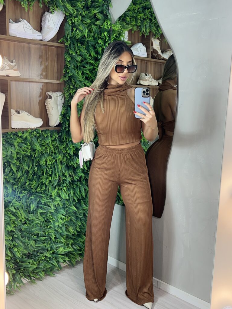conjunto celinha marrom