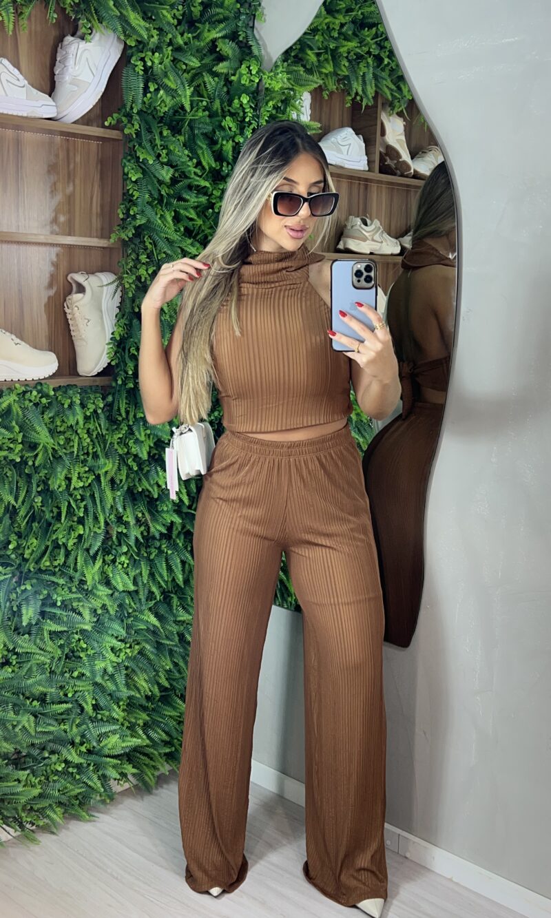 conjunto celinha marrom