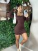 vestido manga longa poliamida katrin marrom