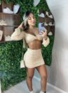 conjunto manga longa kelly bege