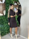 vestido manga longa fernanda marrom