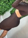 vestido manga longa fernanda marrom