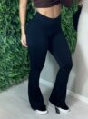 calça legging apeluciada flare safira preto