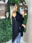 blusa capa tricô preto
