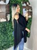 blusa capa tricô preto