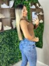 cropped manga longa cleo bege