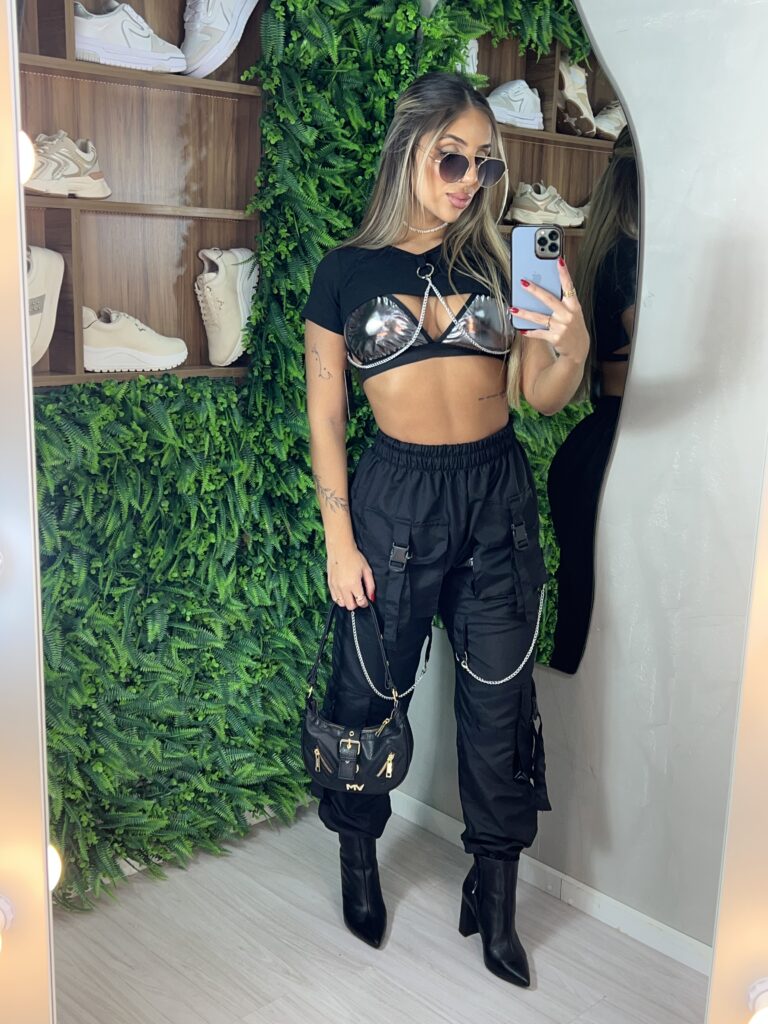 calça parachute neka preto/preto