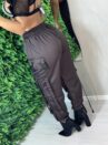 calça parachute miriam marrom