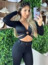 cropped manga longa alice preto