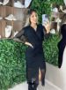 vestido midi manga longa bruninha preto