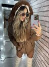 parka reversível 2 lados mabel caramelo