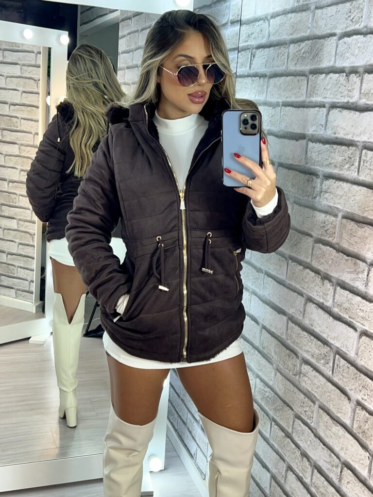 parka reversível suede e teddy joana marrom (cópia)