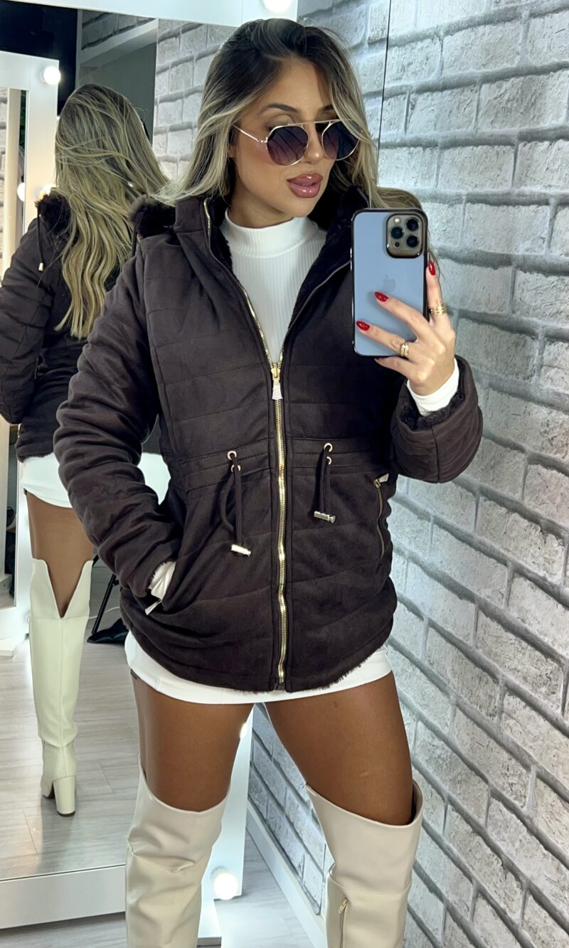 parka reversível suede e teddy joana marrom (cópia)