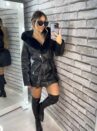 parka couro fake/courino elisabeth preto