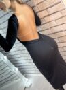 vestido midi bianca preto