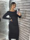 vestido midi bianca preto