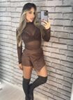 short saia courino vicky marrom
