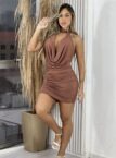 vestido midi nicole marrom