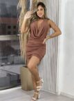 vestido midi nicole marrom