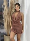 vestido midi nicole marrom