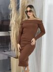 vestido midi helena marrom