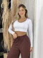cropped manga longa ema branco