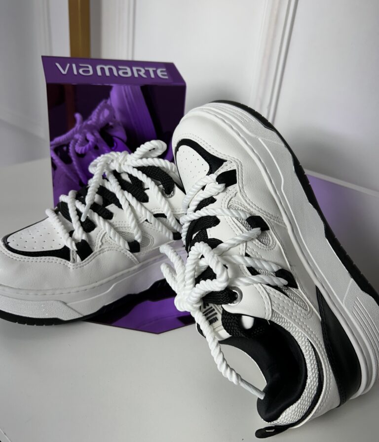 tênis cadarço branco/preto via marte 255 003 01 tênis cadarço branco/preto via marte 255 003 01
