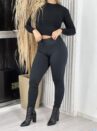 calça legging apeluciada lisa preto