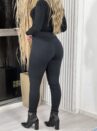 calça legging apeluciada lisa preto