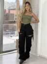 calça pantalona/jogger pedrita preto
