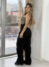 calça pantalona/jogger pedrita preto