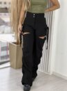 calça pantalona/jogger pedrita preto