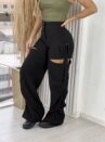 calça pantalona/jogger pedrita preto