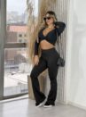 calça flare amara preto